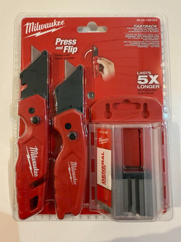Milwaukee knife with ergonomic handles enhances grip during long cutting sessions.