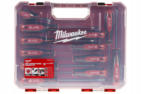 Milwaukee ergonomic tri-lobe screwdrivers set designed for steady control and comfort.