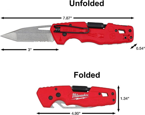 Milwaukee FASTBACK belt clip keeps knife secure and accessible.