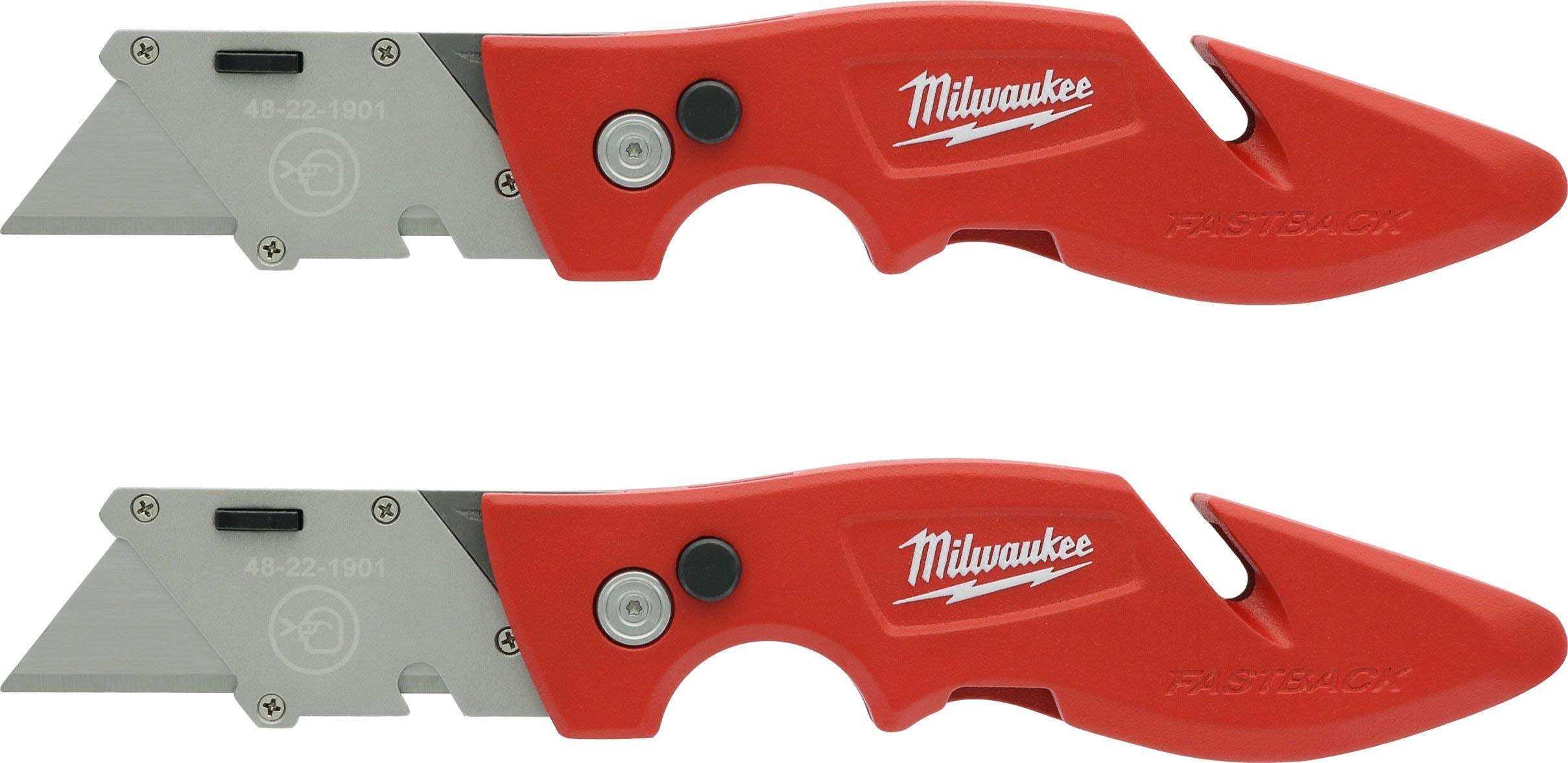 Milwaukee Fastback knife with wire stripper compartment for quick electrical tasks