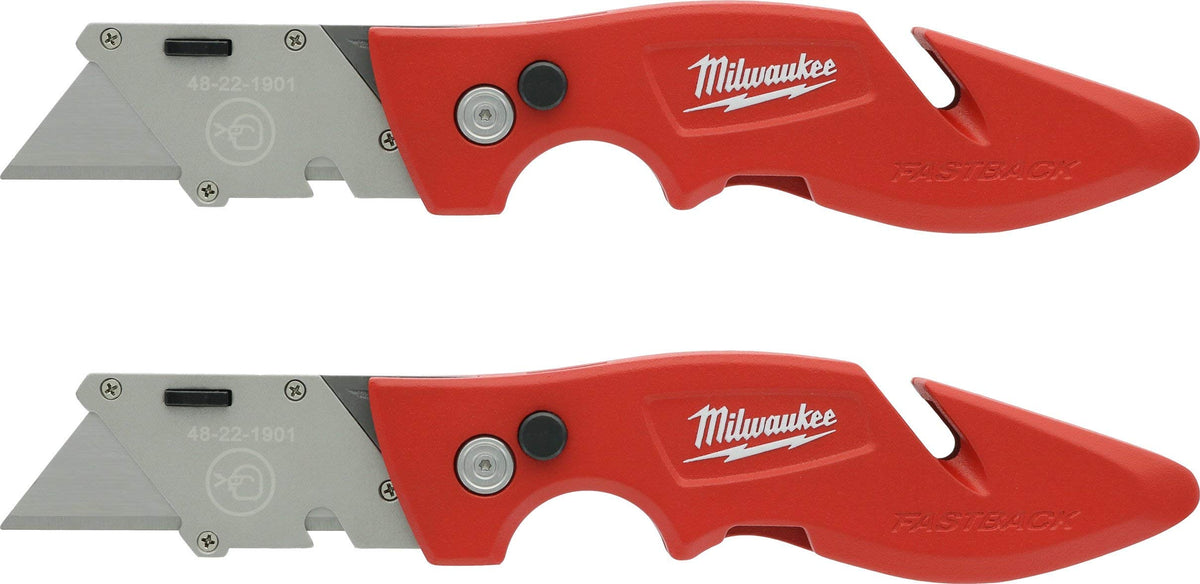 Milwaukee Fastback knife with wire stripper compartment for quick electrical tasks