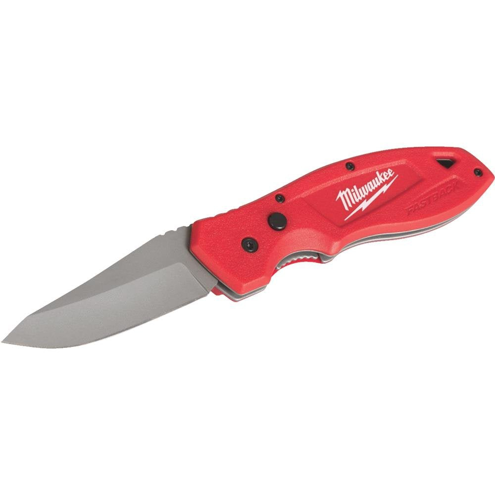 Milwaukee FastBack knife blade with drop-point edge for precise cuts and durability