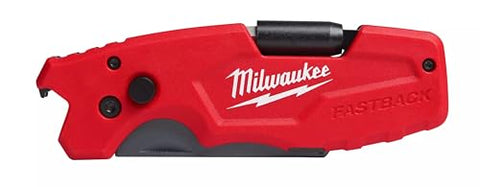 Milwaukee FASTBACK 6-in-1 durable belt clip reduces pocket wear.