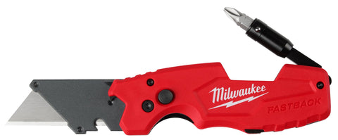 Milwaukee FASTBACK 6-in-1 folding bit holder for quick bit changes.