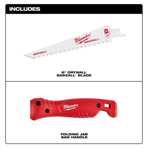 Milwaukee Folding Jab Saw showing quick blade change mechanism