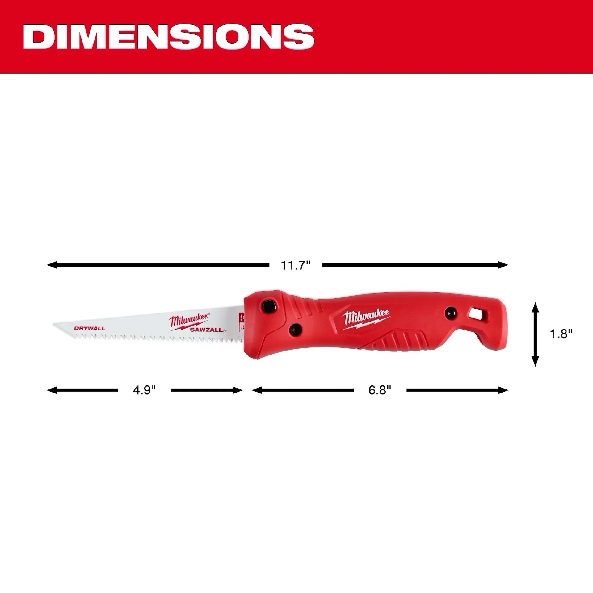 Milwaukee Folding Jab Saw cutting drywall in tight spaces with accuracy