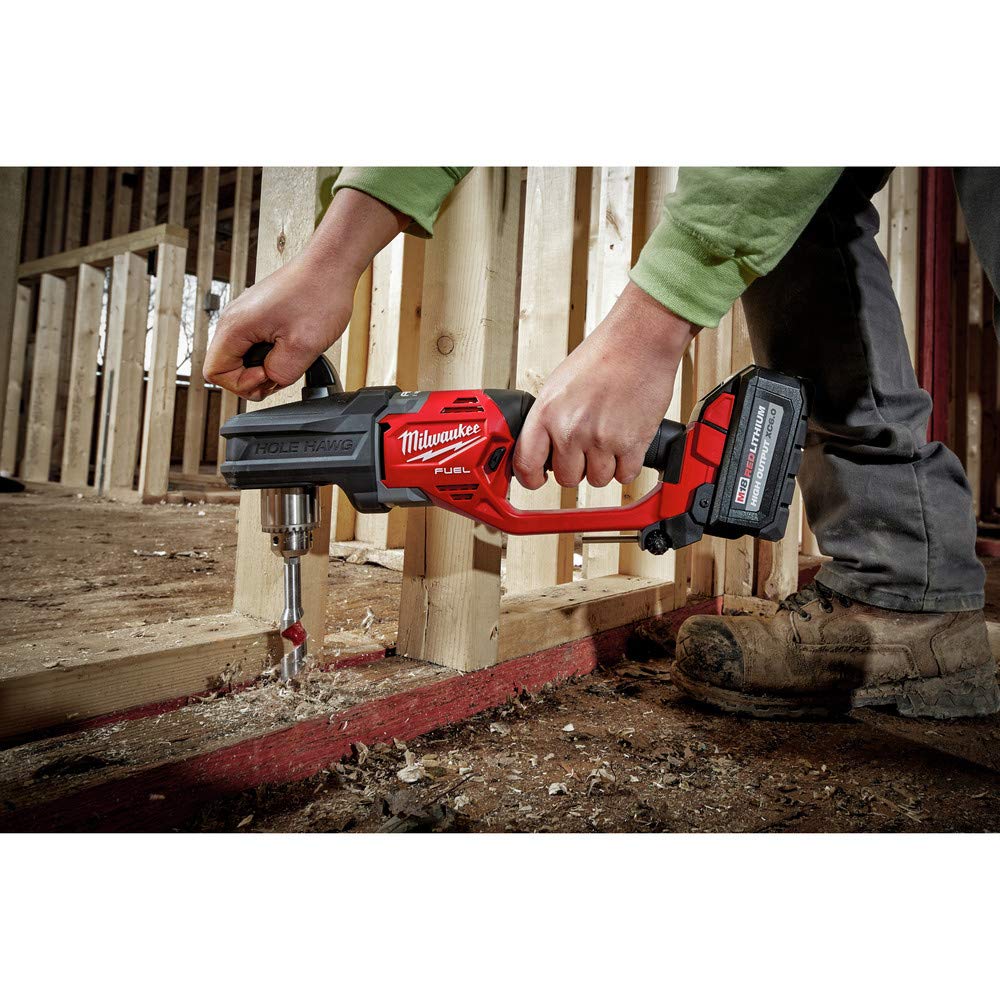 Milwaukee half-inch chuck enables quick bit changes for versatile drilling tasks.