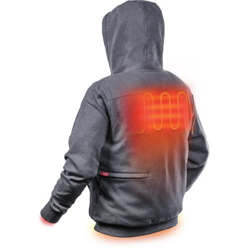 Milwaukee heated hoodie M12 zipper detail emphasizes durable construction