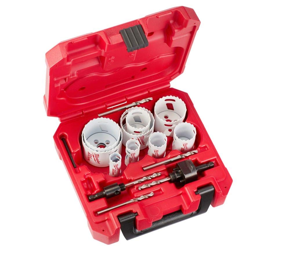 Milwaukee Hole Dozer bi-metal hole saw kit case, ready for on-site tasks.