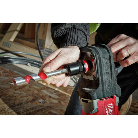 Milwaukee Hole Hawg tool-only setup ready for battery integration