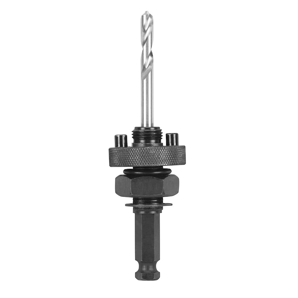 Milwaukee hole saw arbor quick-change enables fast bit swaps with minimal downtime.