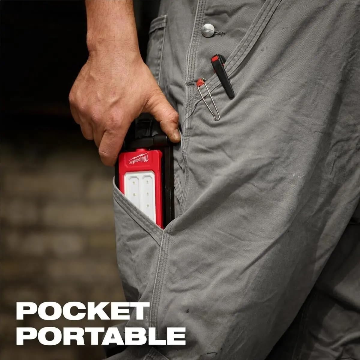 Milwaukee IP54-rated rugged light ready for dusty or damp job sites.
