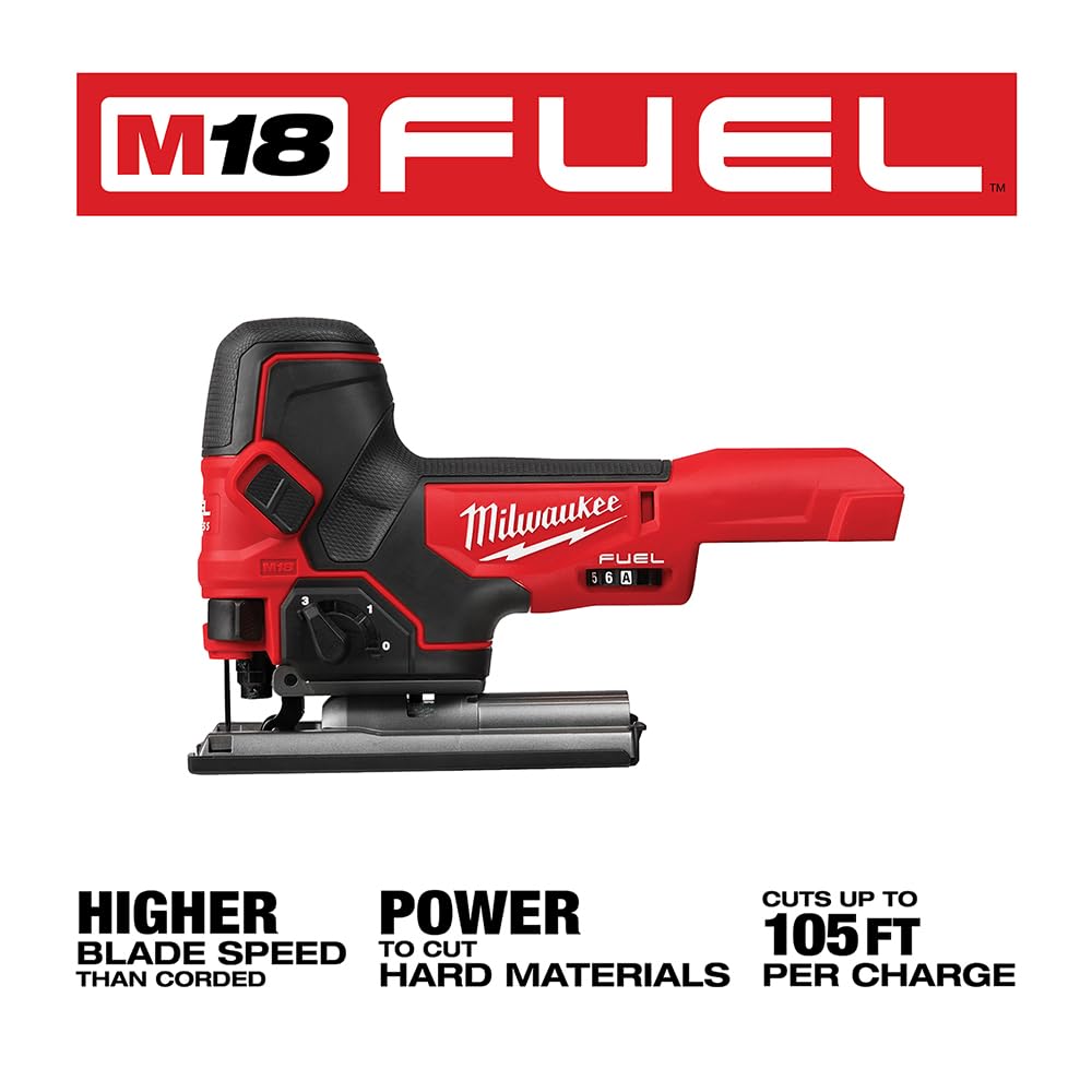 MILWAUKEE jig saw 18V orbital action supports versatile bevel cuts up to 45 degrees