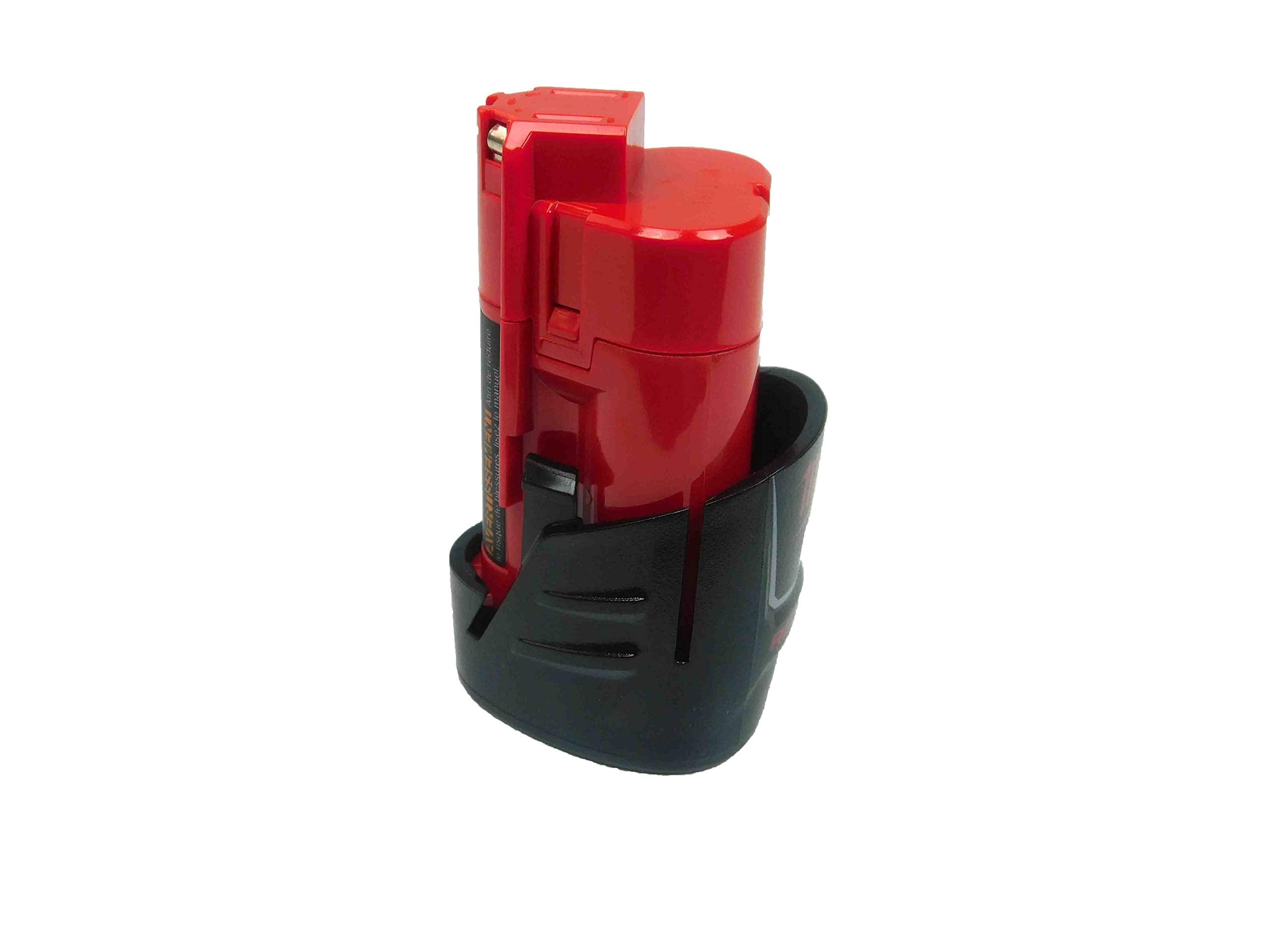 Milwaukee M12 2.0 Ah battery, lightweight design reduces fatigue for long jobs.