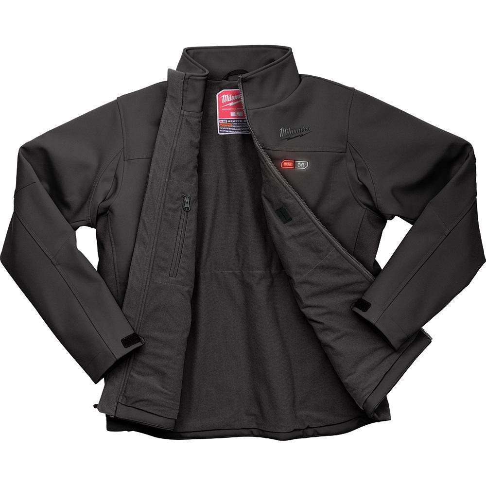 Milwaukee M12 battery included image emphasizes ready-to-use warmth, no extra purchase needed.