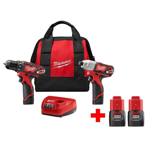 Milwaukee M12 drill-driver compact in hand for tight spaces.