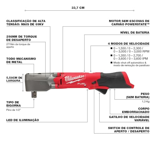 Milwaukee M12 Fuel 1/2 Right-Angle Wrench in-use shot with tight clearance.