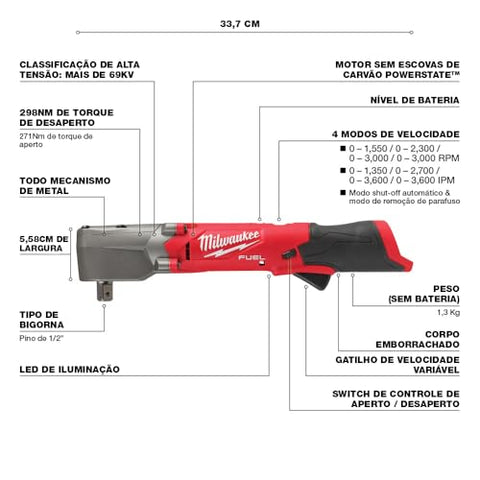 Milwaukee M12 Fuel 1/2 Right-Angle Wrench in-use shot with tight clearance.