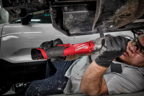 Milwaukee M12 Fuel 1/2 Right-Angle Wrench mode selector close-up.