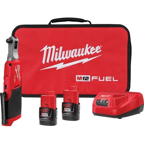 Milwaukee M12 FUEL 3/8 high speed ratchet kit in use for fast fastening tasks.