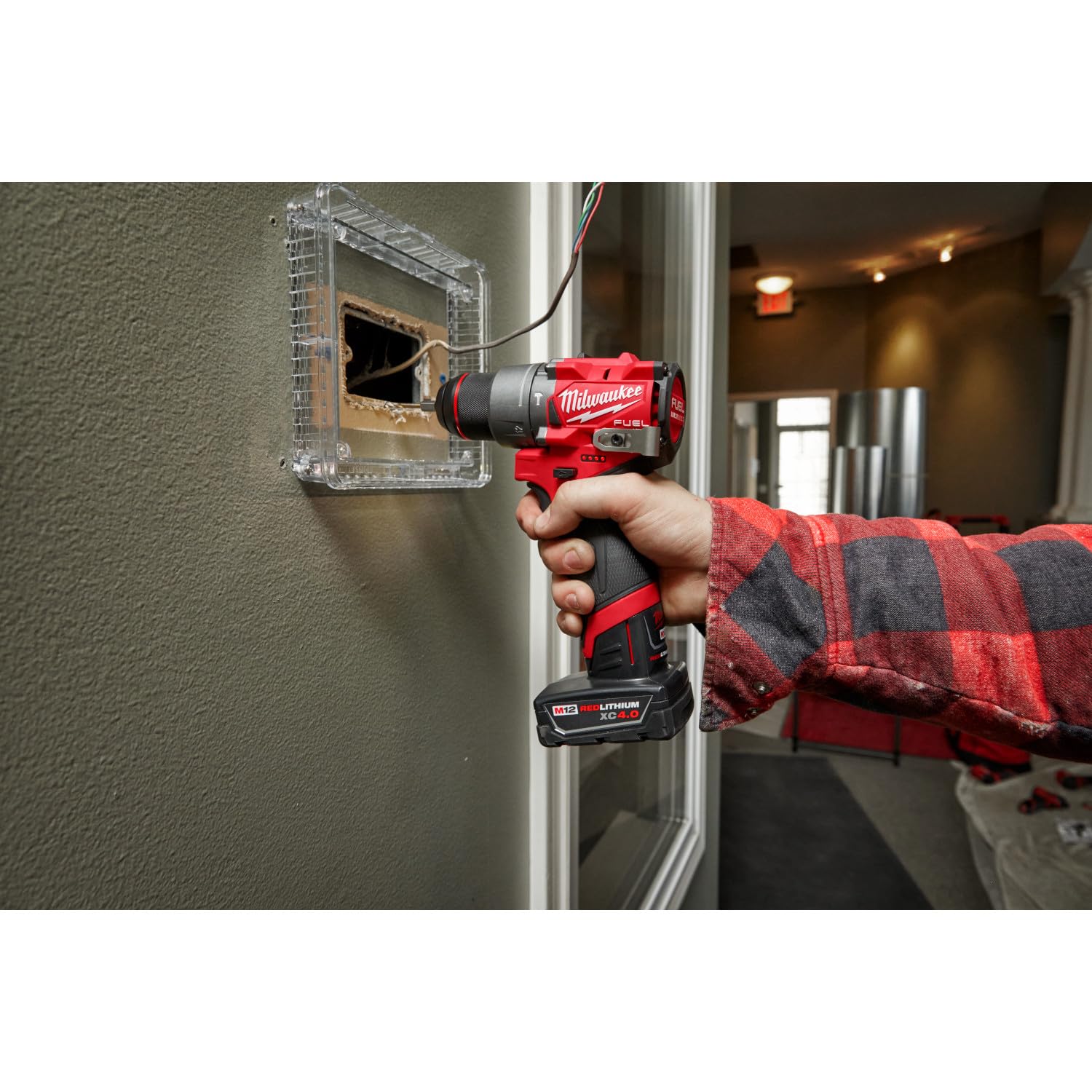Milwaukee M12 FUEL mechanical clutch detail for controlled driving.