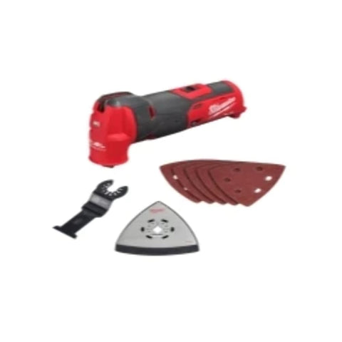 Milwaukee M12 FUEL Oscillating Multi-Tool front view for precise, low-vibration cuts.