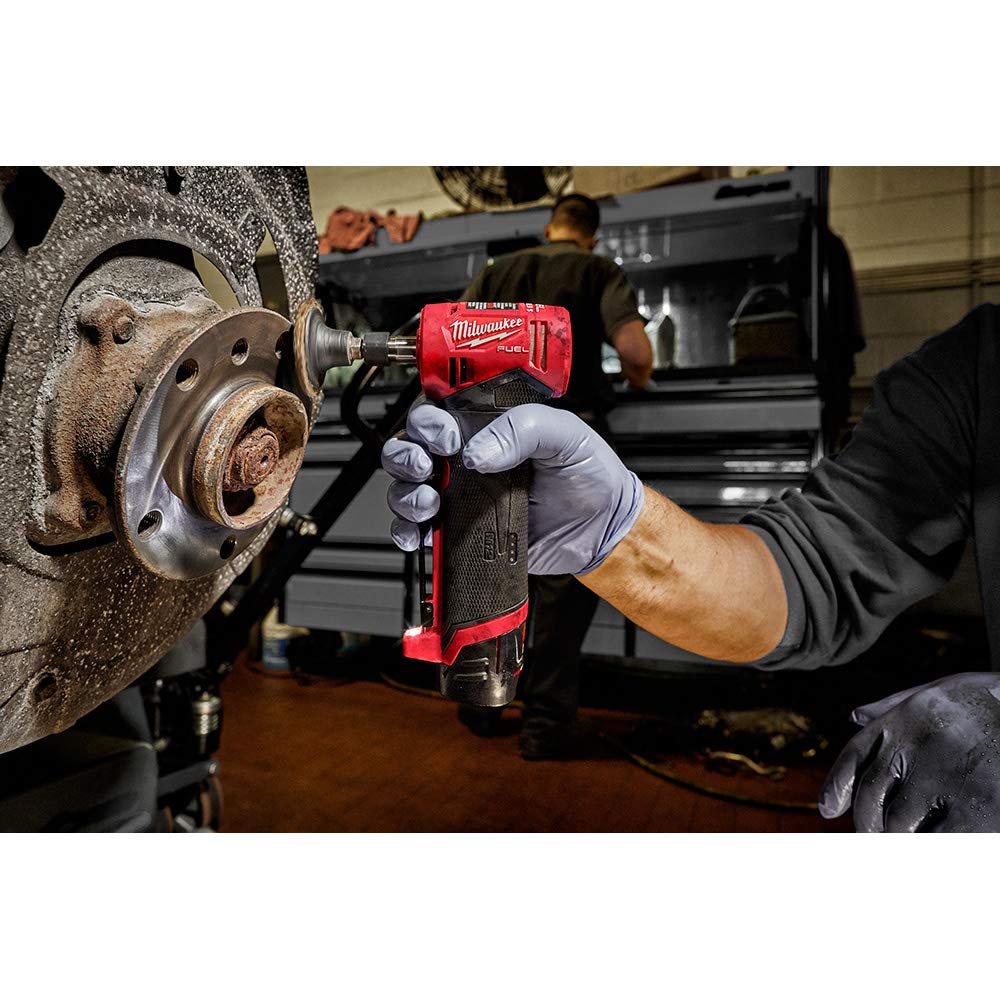 Milwaukee M12 FUEL right-angle grinder cordless mobility on site