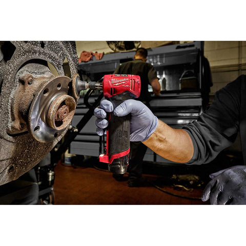 Milwaukee M12 FUEL right-angle grinder cordless mobility on site