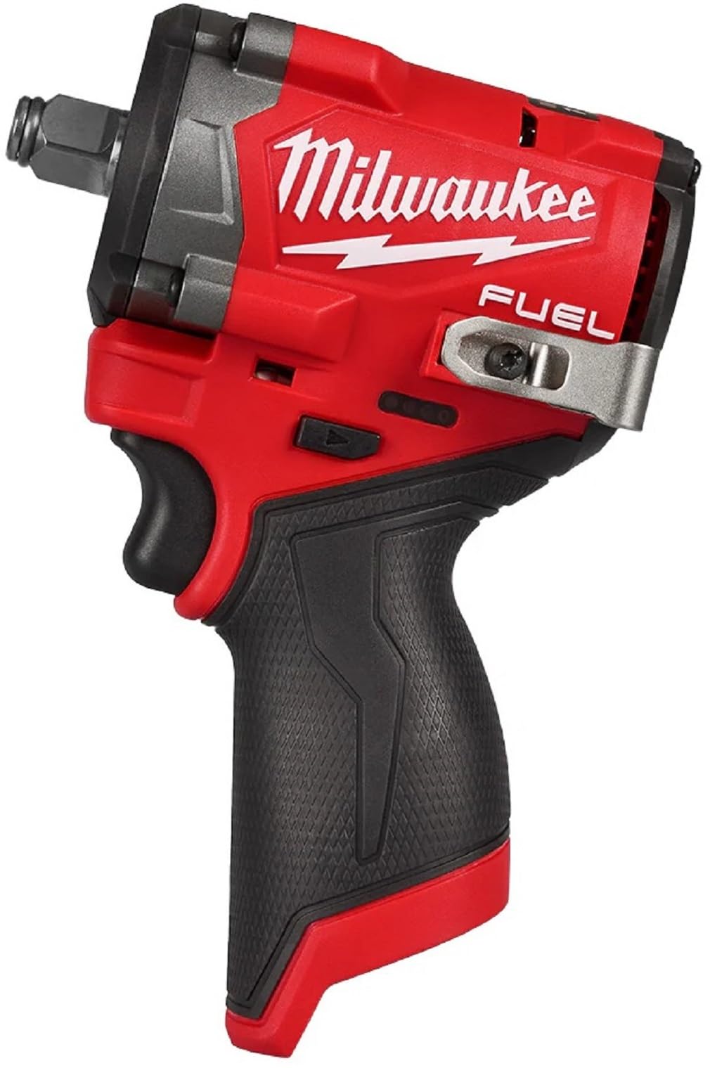 Milwaukee M12 FUEL Stubby front view showing compact torque for tight spaces