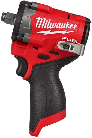 Milwaukee M12 FUEL Stubby front view showing compact torque for tight spaces