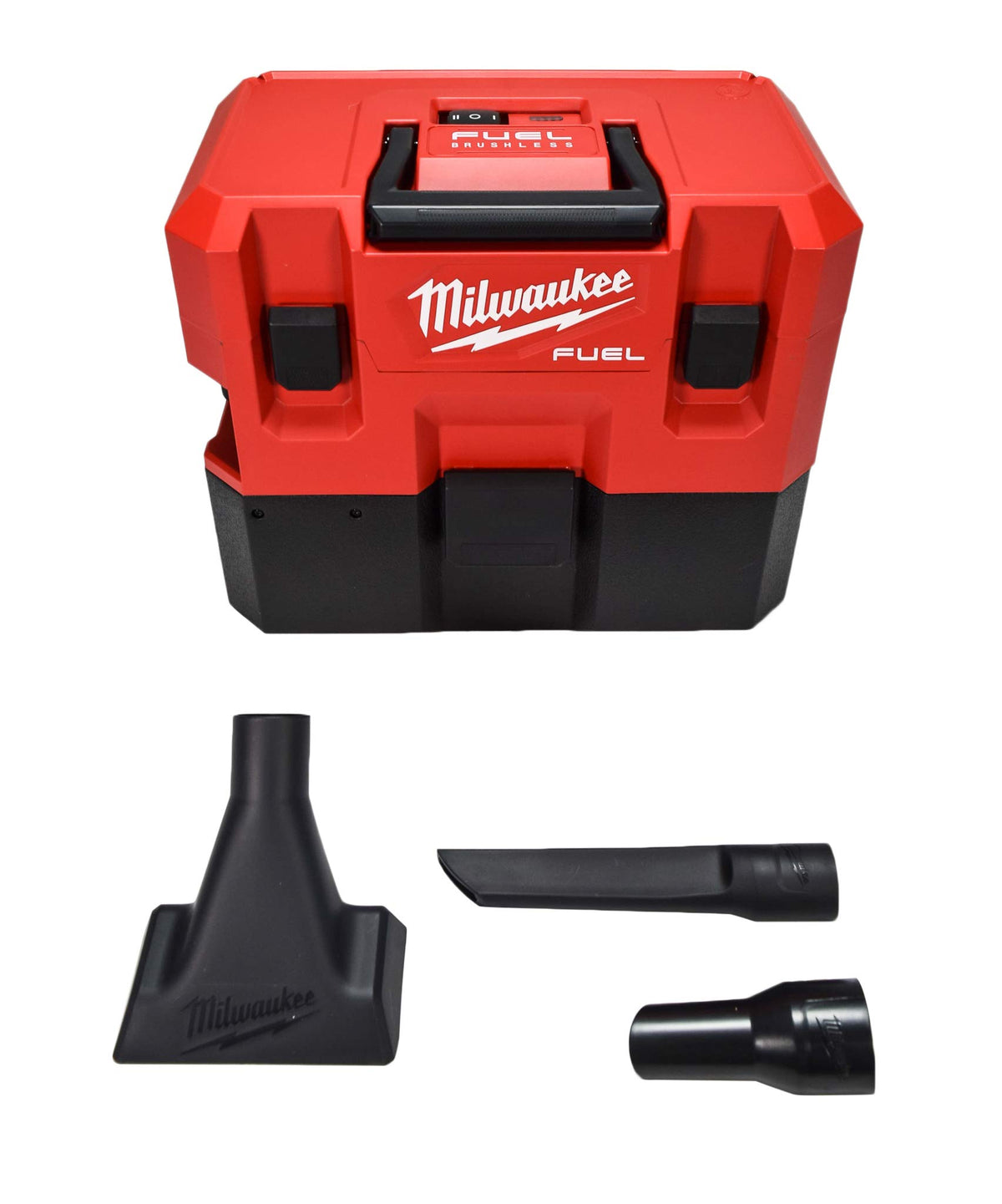 Milwaukee M12 FUEL vacuum shows compact design, ideal for quick transport and toolbox or van storage.