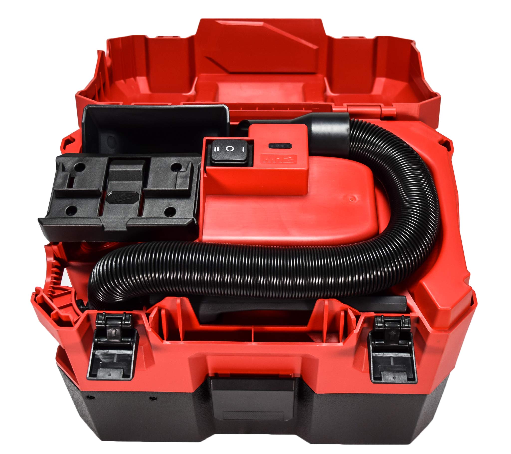 Milwaukee M12 FUEL unit with on-board storage keeps attachments neatly organized.
