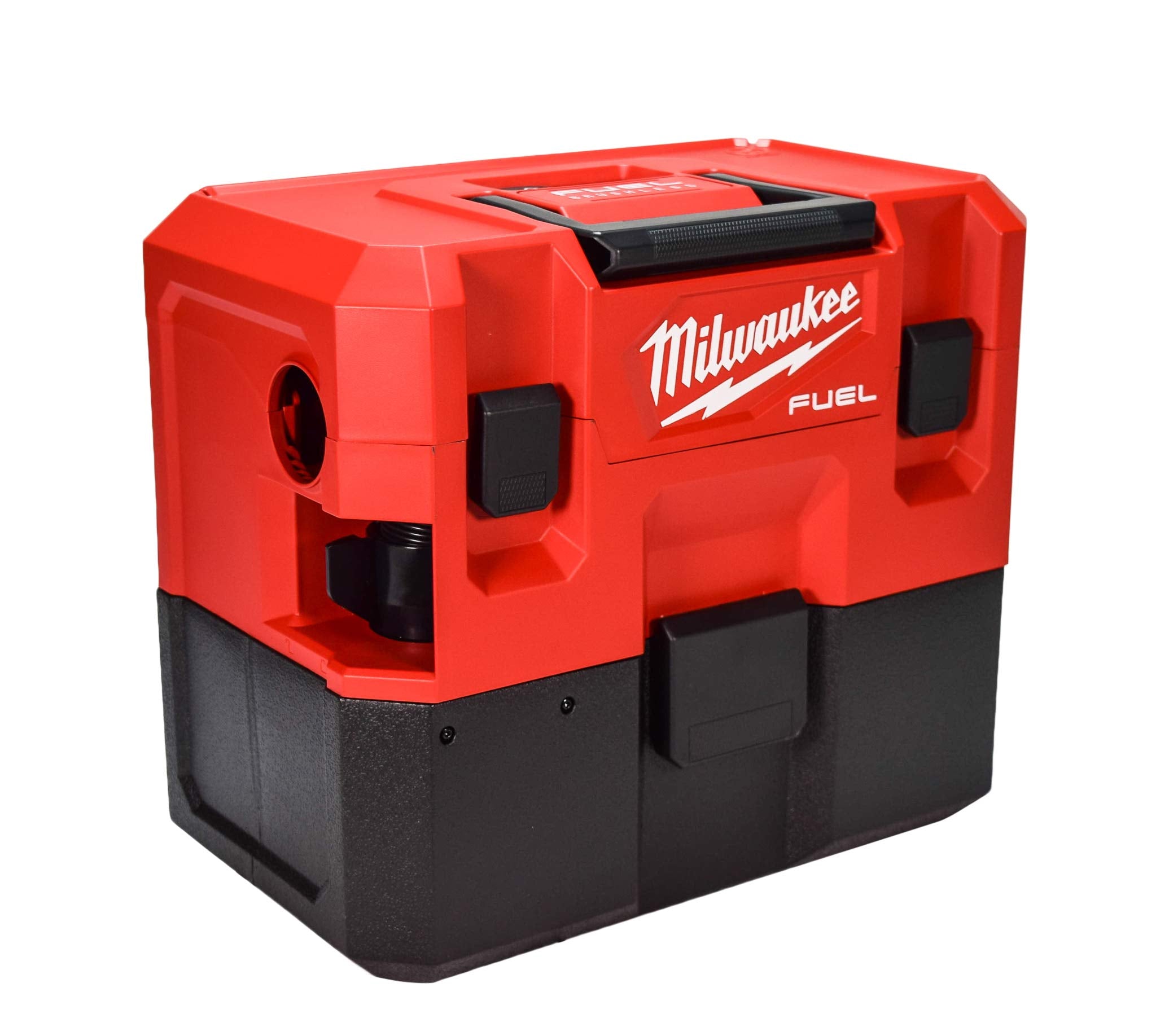 Milwaukee M12 FUEL wall-mount plate enables easy hanging for quick access.
