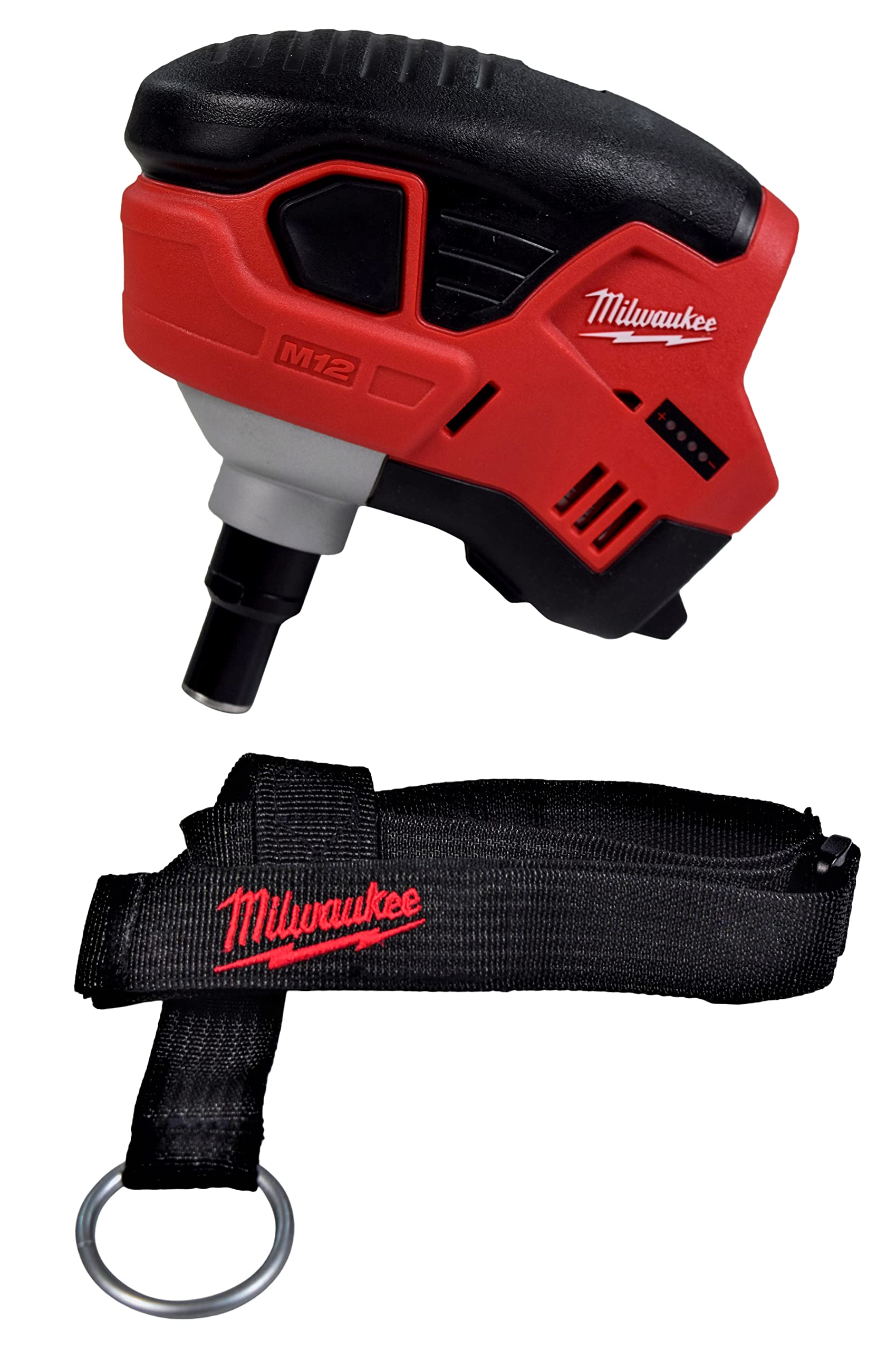 Milwaukee M12 palm nailer in compact design for tight spaces and precise handling.