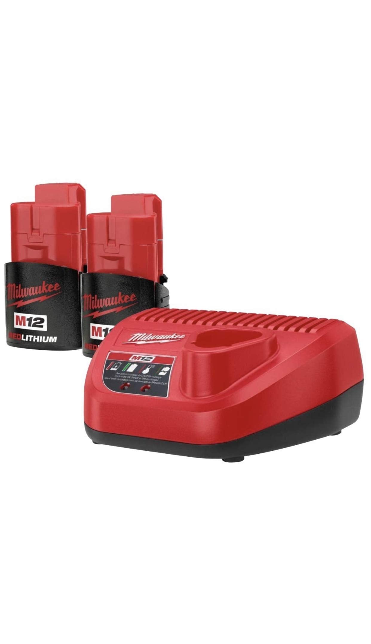 Milwaukee M12 RedLITHIUM 2.0 compact battery pack delivers extended runtime in tight spaces.