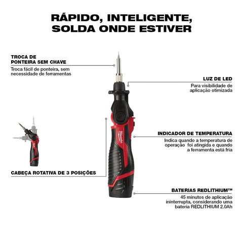 Milwaukee M12 in use on a small soldering task