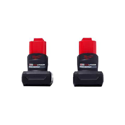 Closeup of Milwaukee M12 starter kit battery pack for easy tool compatibility