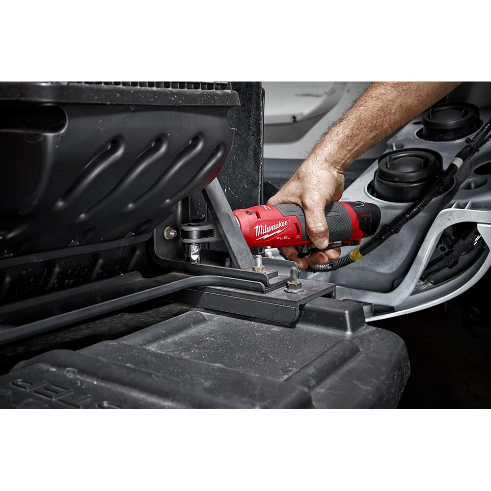 Milwaukee M12 3/8 in ratchet for tight spots and precise assembly.