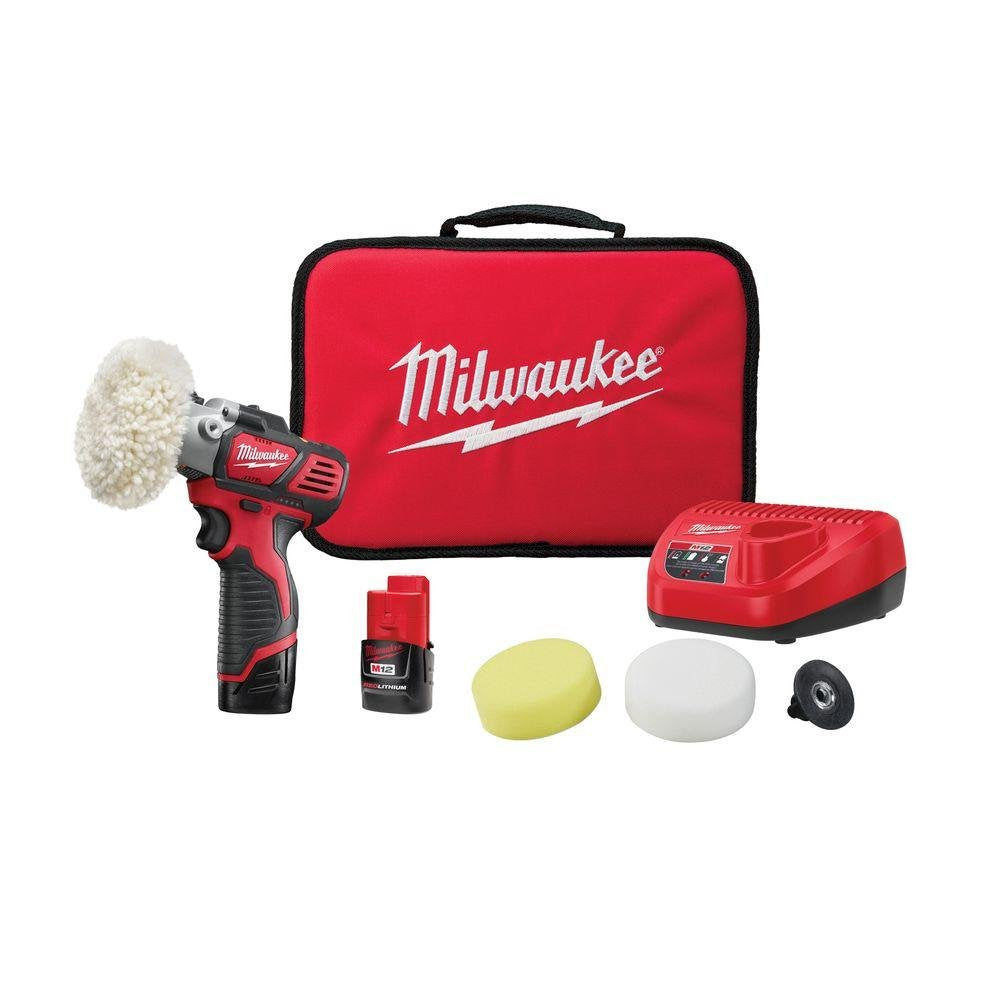 Milwaukee M12 variable speed polisher/sander CP/CP kit for controlled, durable finishing.