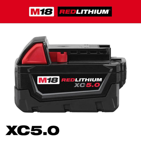 Milwaukee M18 battery indicator light shows charging status.