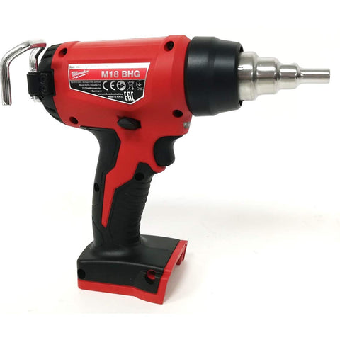 Milwaukee M18 BHG0 includes a ladder hook for safe setup.