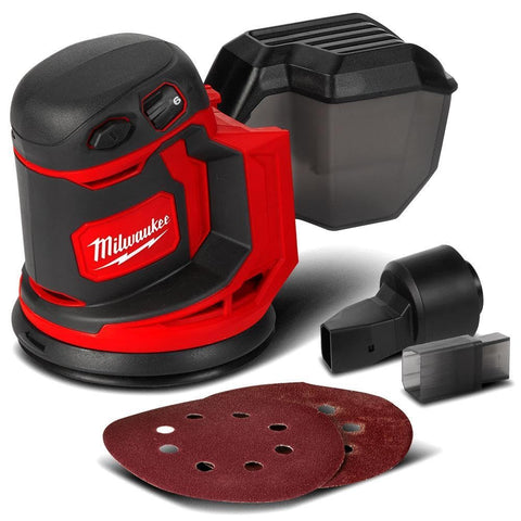Milwaukee M18 BOS125-0 front view highlighting cordless power for quick material removal