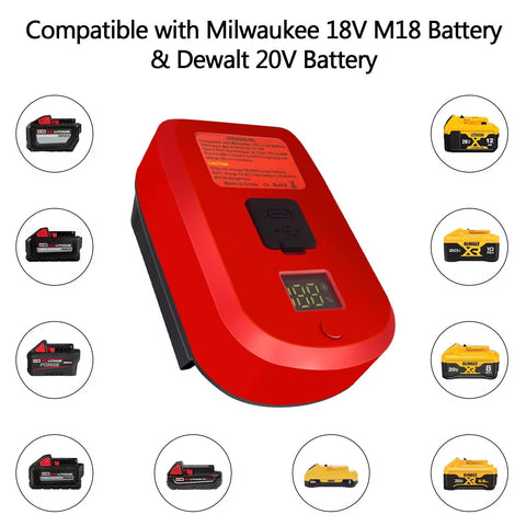Milwaukee M18 fast USB-C charging for quick device power.