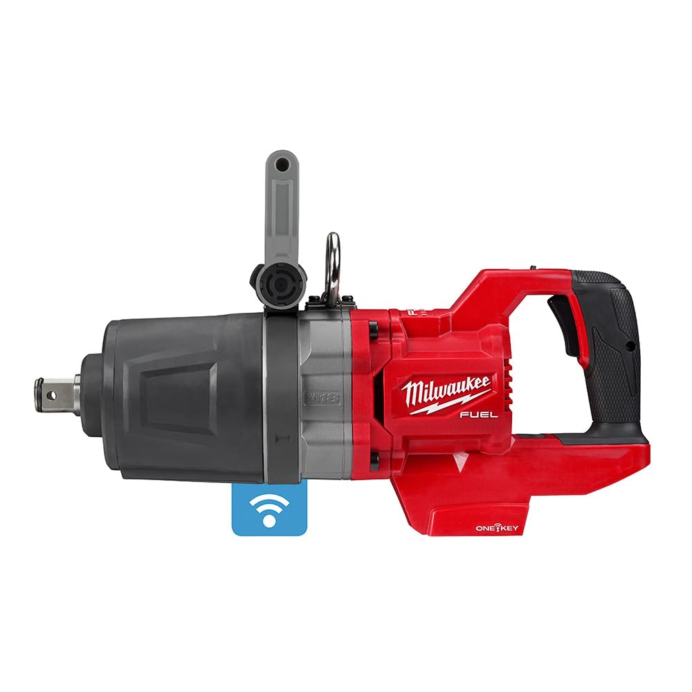 Milwaukee M18 FUEL 1-in D-handle high torque wrench powering through heavy fasteners.