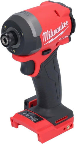 Milwaukee M18 Fuel 1/4'' hex impact driver bare tool in red, ready for fast driving jobs