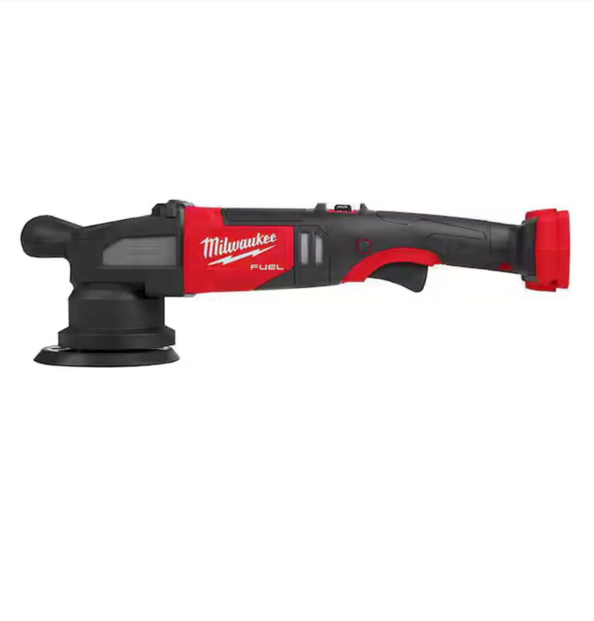 Milwaukee M18 FUEL 15mm polisher, front view, ideal for heavy correction tasks.
