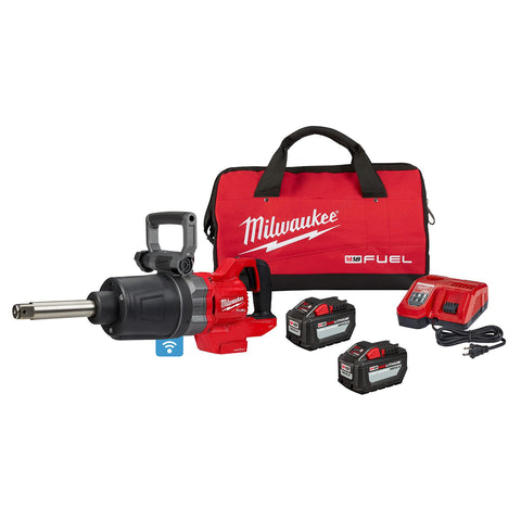 Milwaukee M18 FUEL 1in D-handle extended anvil in action delivering high torque