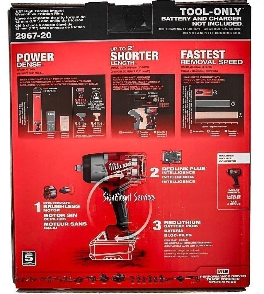 Milwaukee M18 Fuel tool showing all-metal drive train for durability
