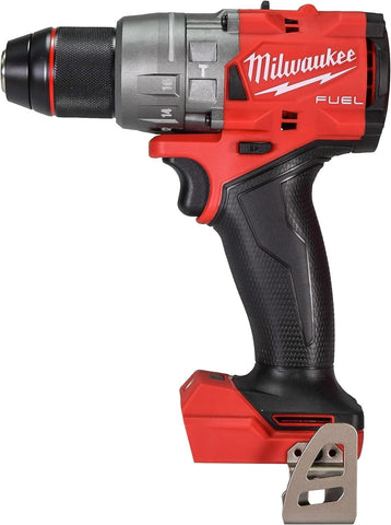 Milwaukee M18 FUEL hammer drill in action delivering powerful drilling.