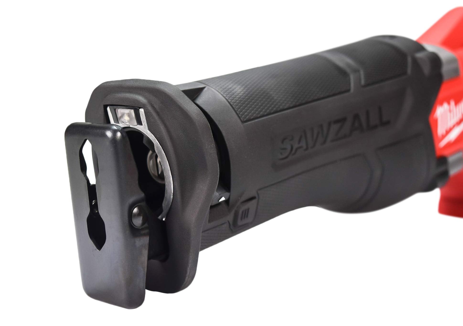 Milwaukee M18 Fuel Sawzall battery connection demonstrates durable power delivery.